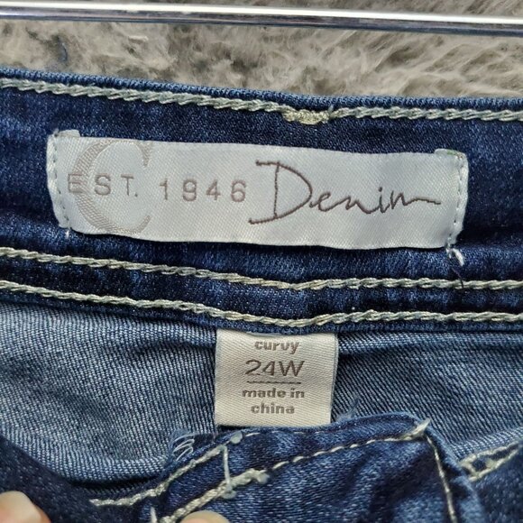 Cato Jeans Womens 24W Blue Denim Curvy Stretch Comfort Casual Design - Picture 2 of 11